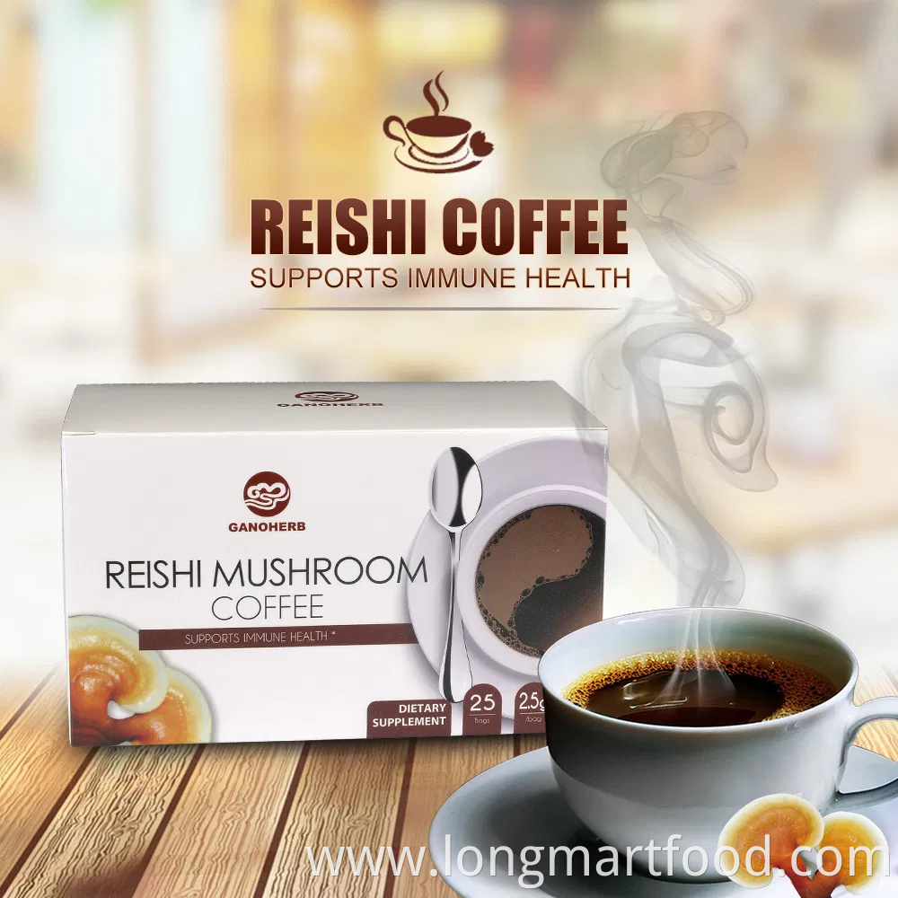 OEM Reishi Mushroom Ganoderma Black Instant Coffee 2 in 1 Lingzhi Coffee